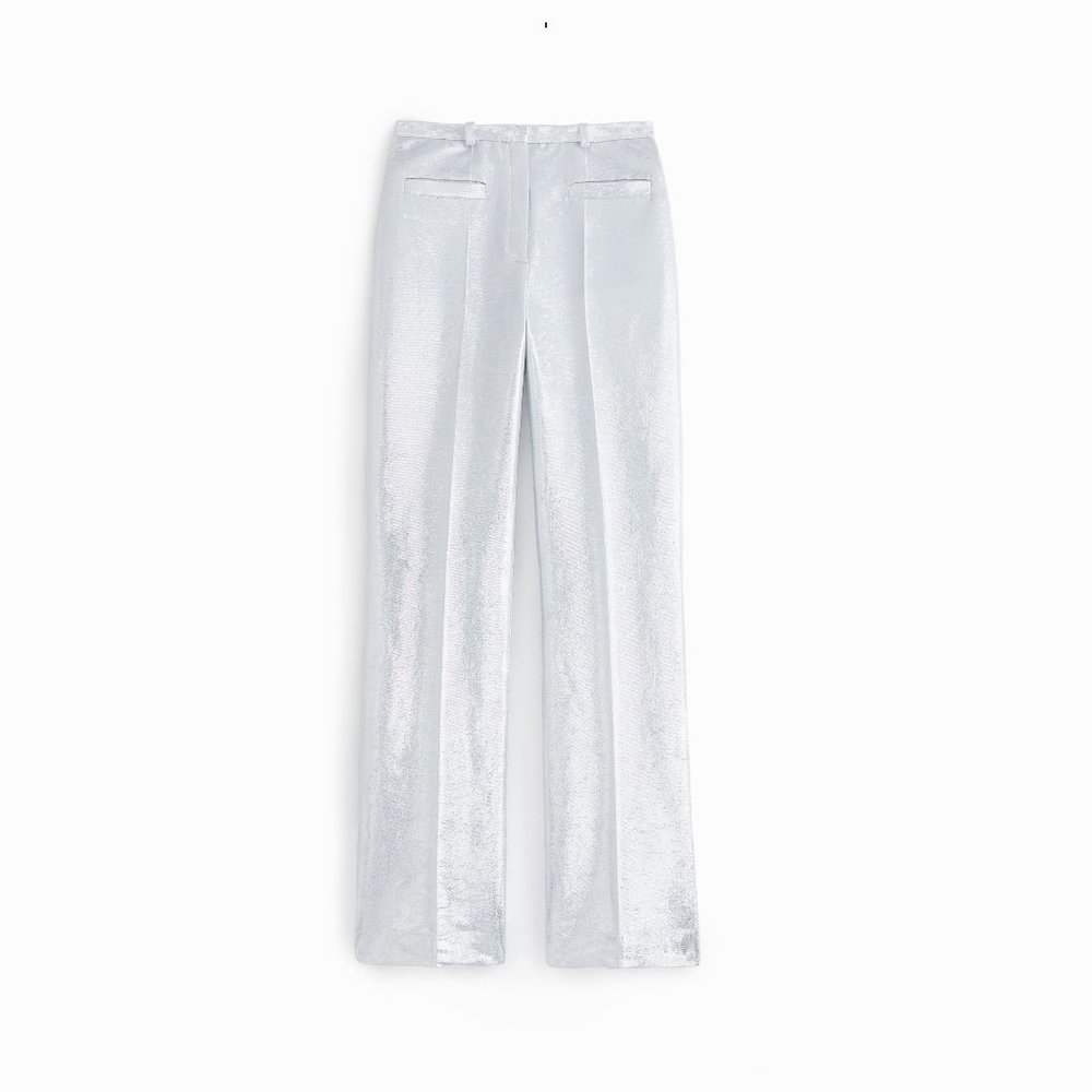 Rabanne x H&M Shimmery Metallic Dress Pants, US2